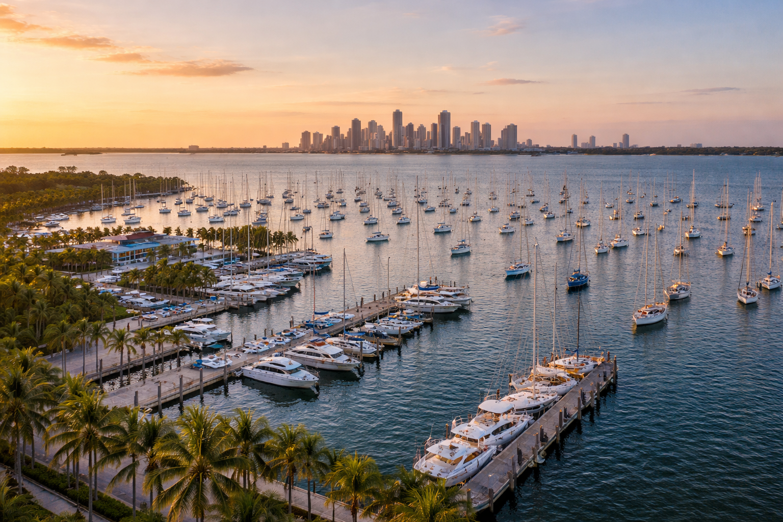 Coconut Grove FL Dinner Key Marina bayfront
