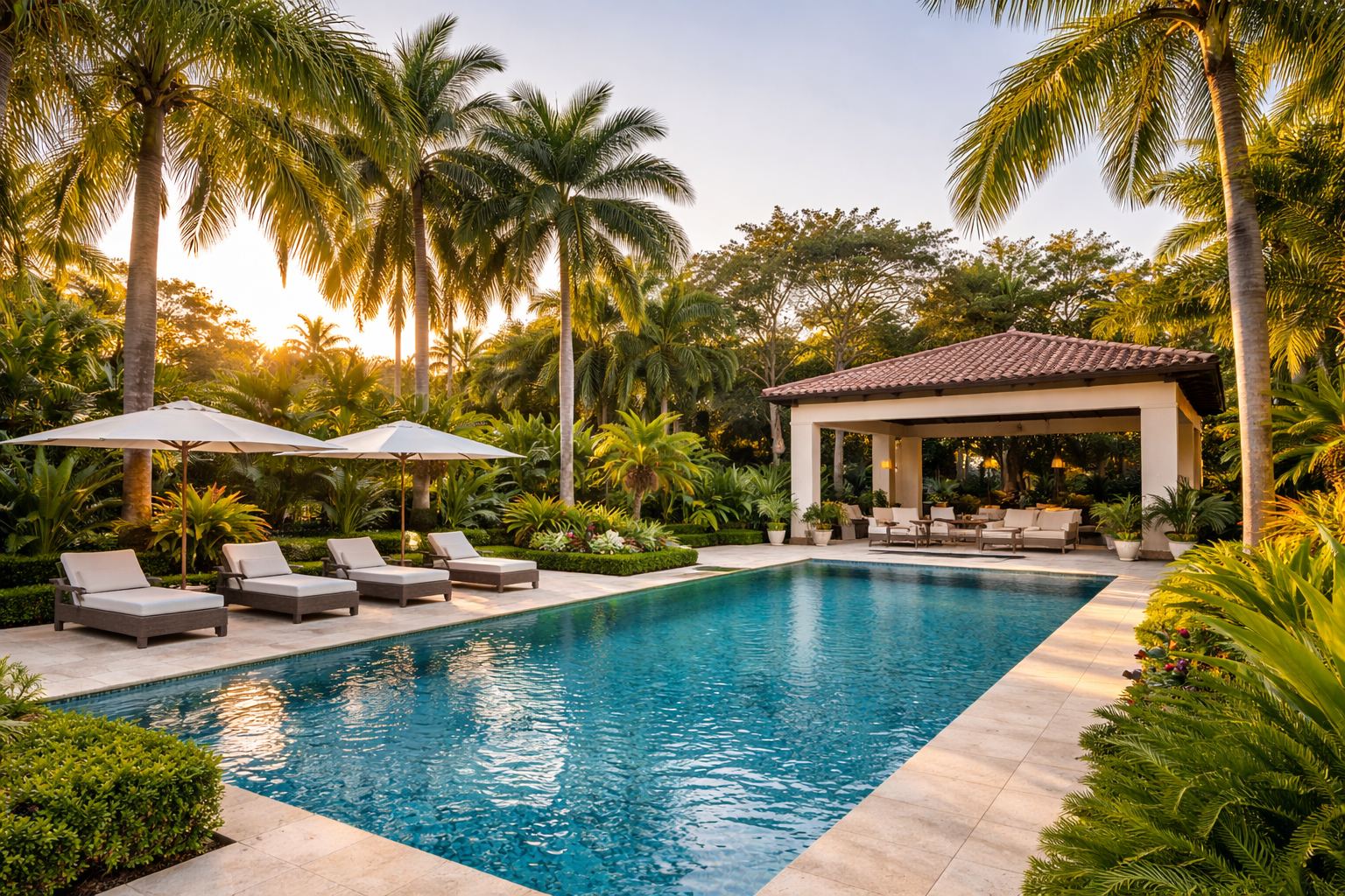 Coconut Grove FL estate home pool backyard