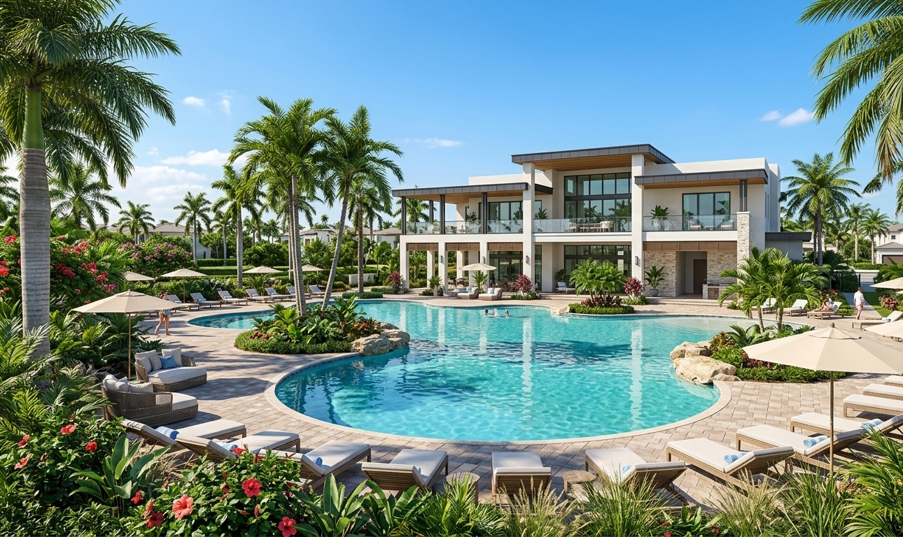 Doral FL community pool clubhouse — Doral real estate agent