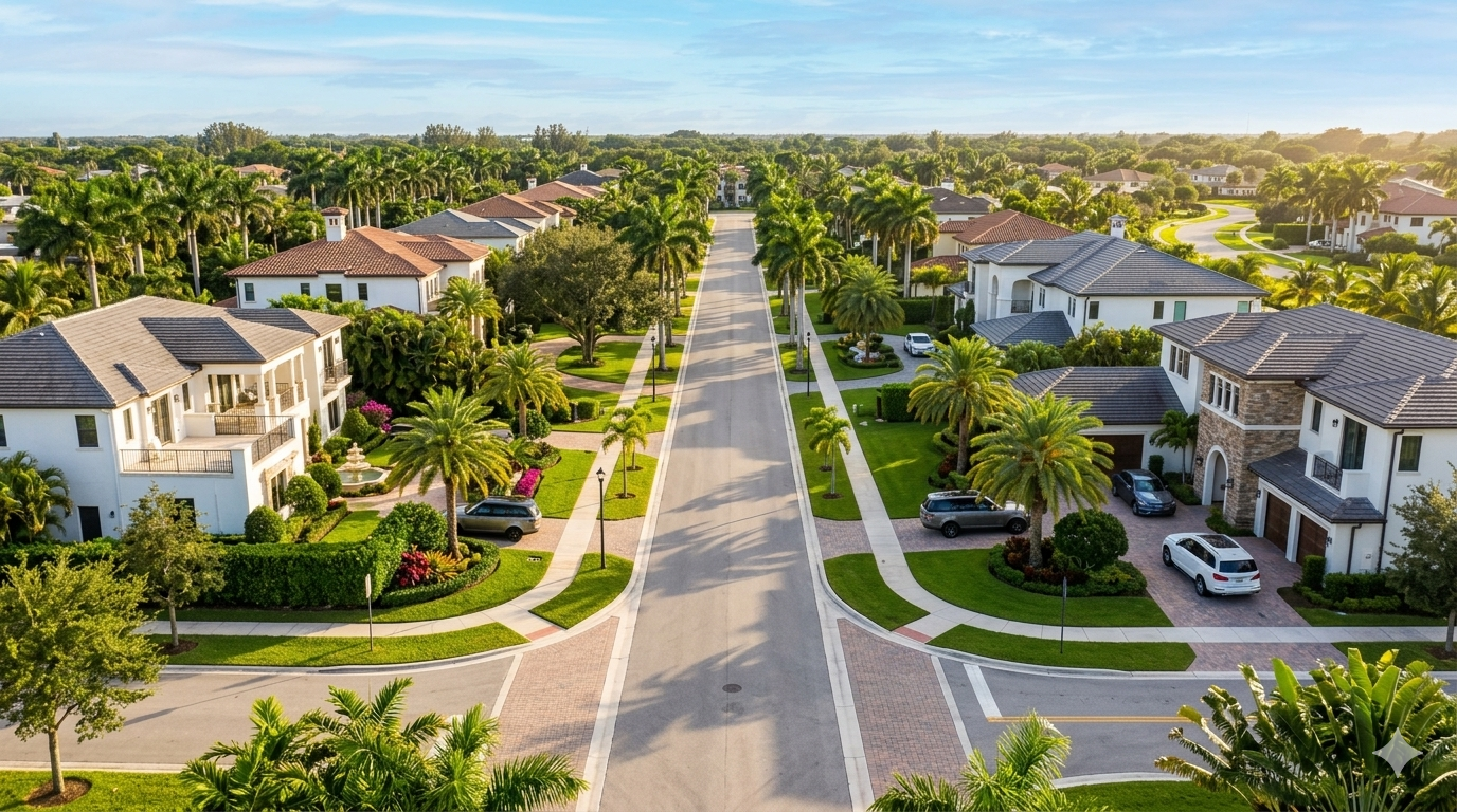 Doral FL luxury neighborhood street — Doral real estate