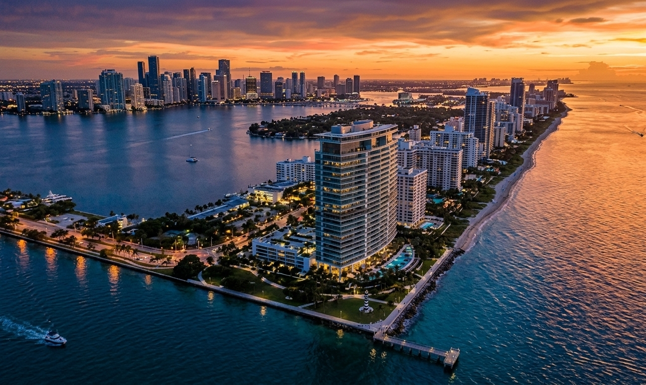 Miami Beach FL luxury condo drone aerial listing photo
