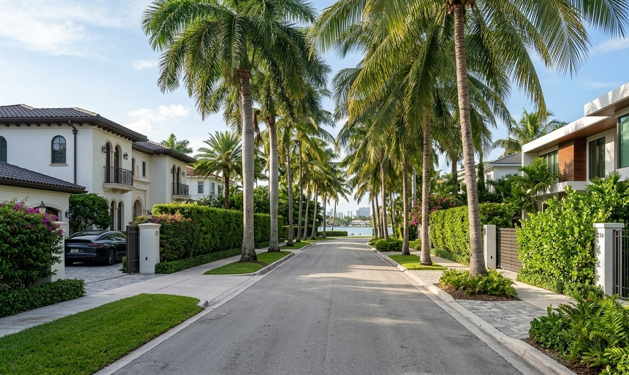Miami Beach FL luxury neighborhood street