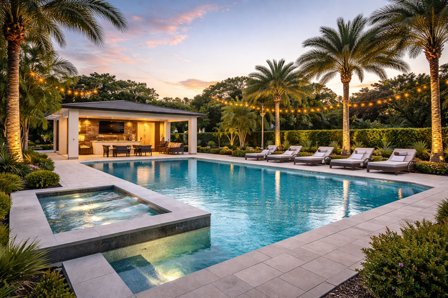 Pinecrest FL estate home pool backyard