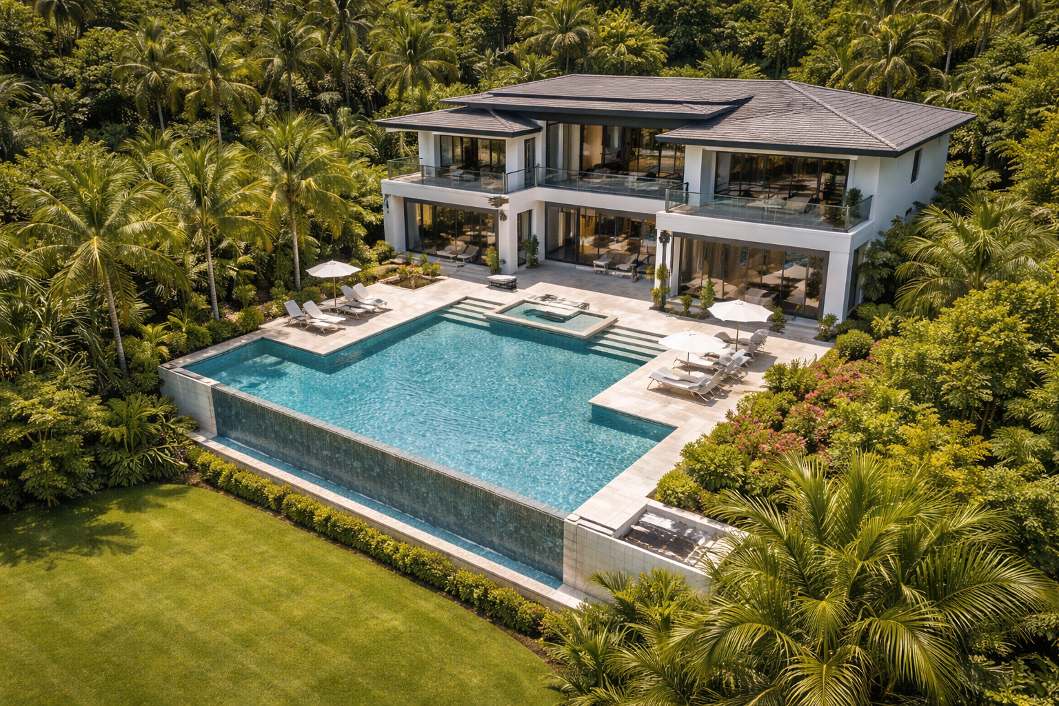 Pinecrest real estate guide — luxury home drone aerial photo