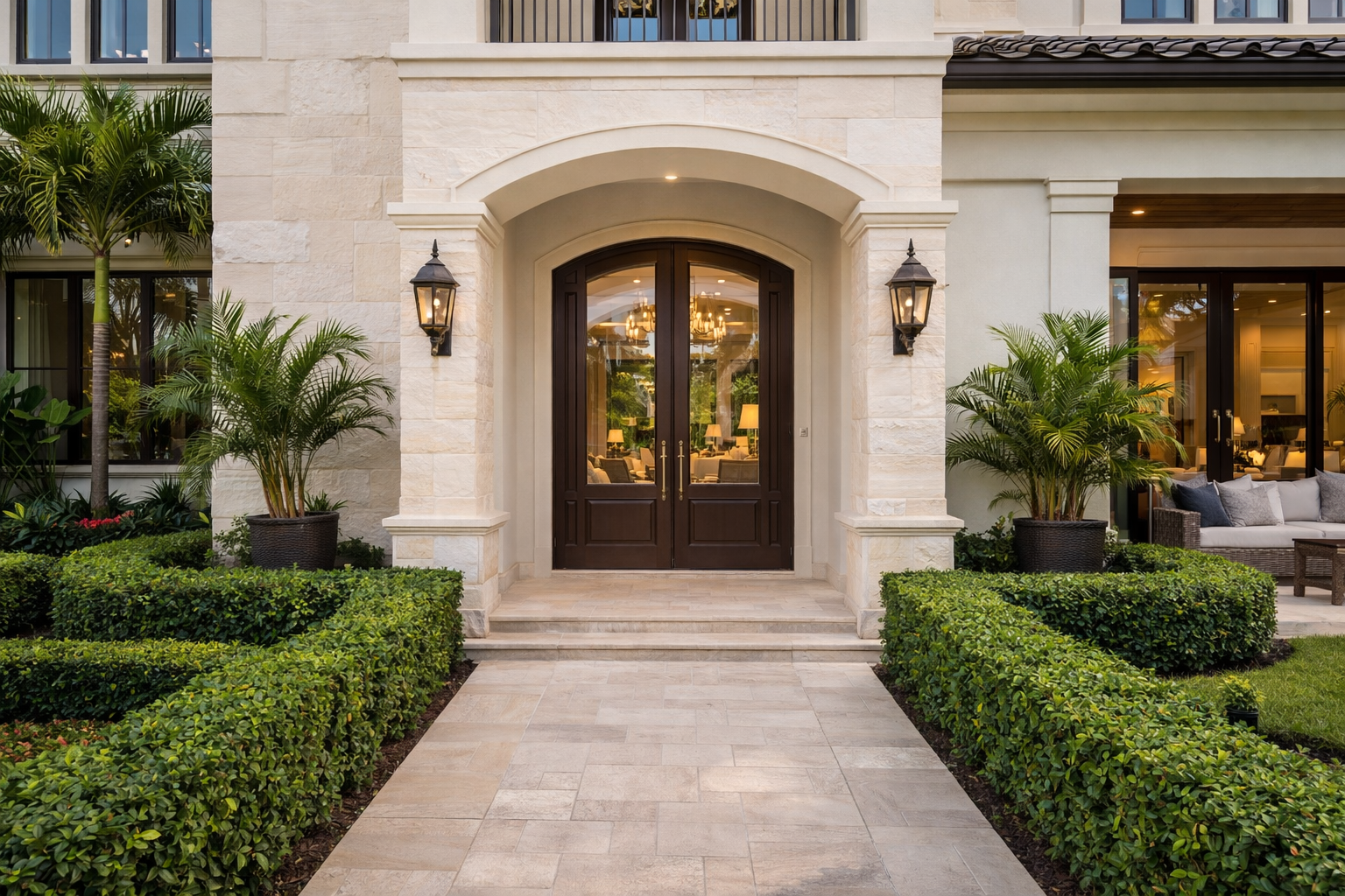 Pinecrest real estate guide — luxury home front entrance