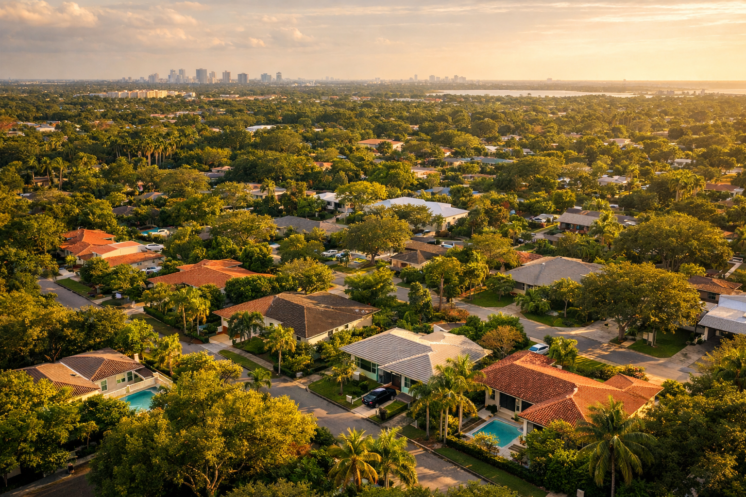 South Miami FL luxury home aerial neighborhood — South Miami real estate agent Kevin Arango