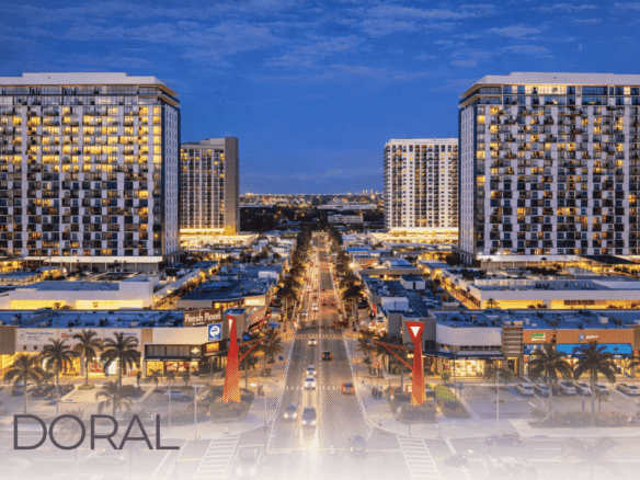 Doral real estate guide: city skyline at dusk