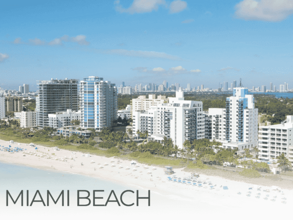 Miami Beach real estate guide: oceanfront skyline at sunset