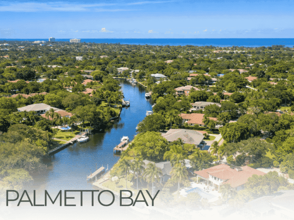 Palmetto Bay real estate guide: aerial view of canal-front homes