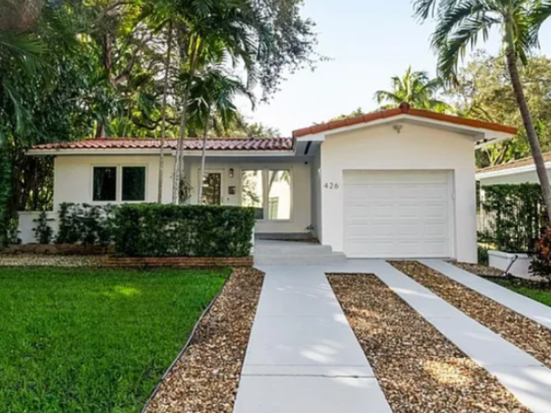 Mediterranean-style home on Amalfi Avenue in Coral Gables residential neighborhood